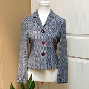 Michel René black and white suit  office professional blazer size 36